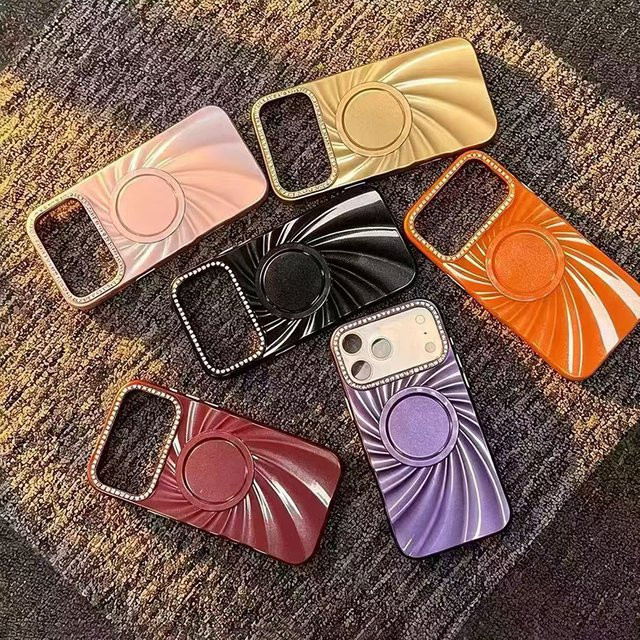 Glänzende Wasserwellen-Punkt-Magnet-Handyhülle für Apple iPhone 17 Pro Max, 16 Pro, 15, 14, 13 in Schwarz mit kabelloser Ladekompatibilität - Bild 1