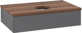 V&B Waschtischunterschrank Antao ohne Frontstruktur in Anthrazit lackiert, B/T/H: 80 x 19 x 50 cm - Bild 1