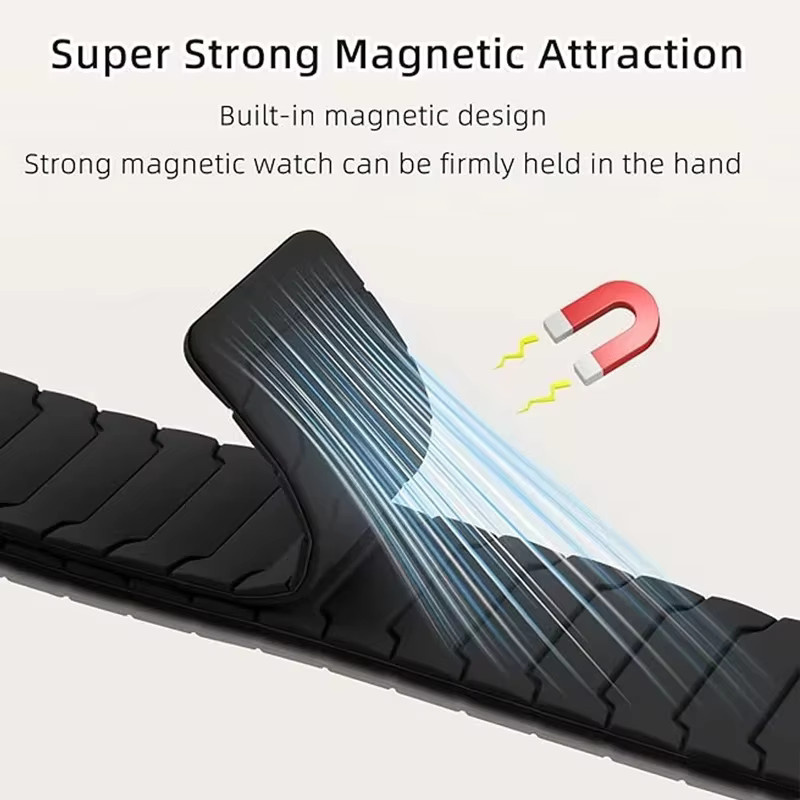 Uhrenarmband Silikon, Schwarz, Unisex, für Samsung Galaxy Watch 8 - Bild 4