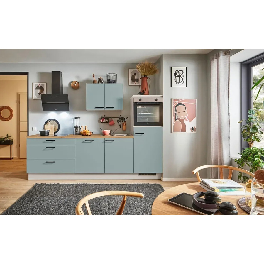 pino Küchenzeile in Nordisch Grün mit einem Geräteschrank und Anschlag rechts, Breite: 260 cm, Höhe: 174 cm, Tiefe: 60 cm - Bild 2