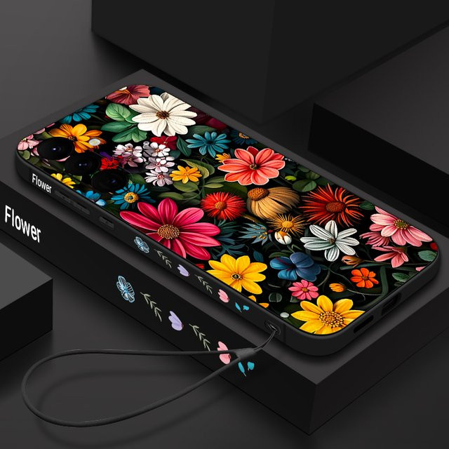 Samsung Handyhülle mit Blumenmuster in Lila und Multicolour aus weichem TPU für Galaxy S24 S25 S26 Ultra A57 A17 A56 A16 A55 A15 A54 A36 5G - Bild 1