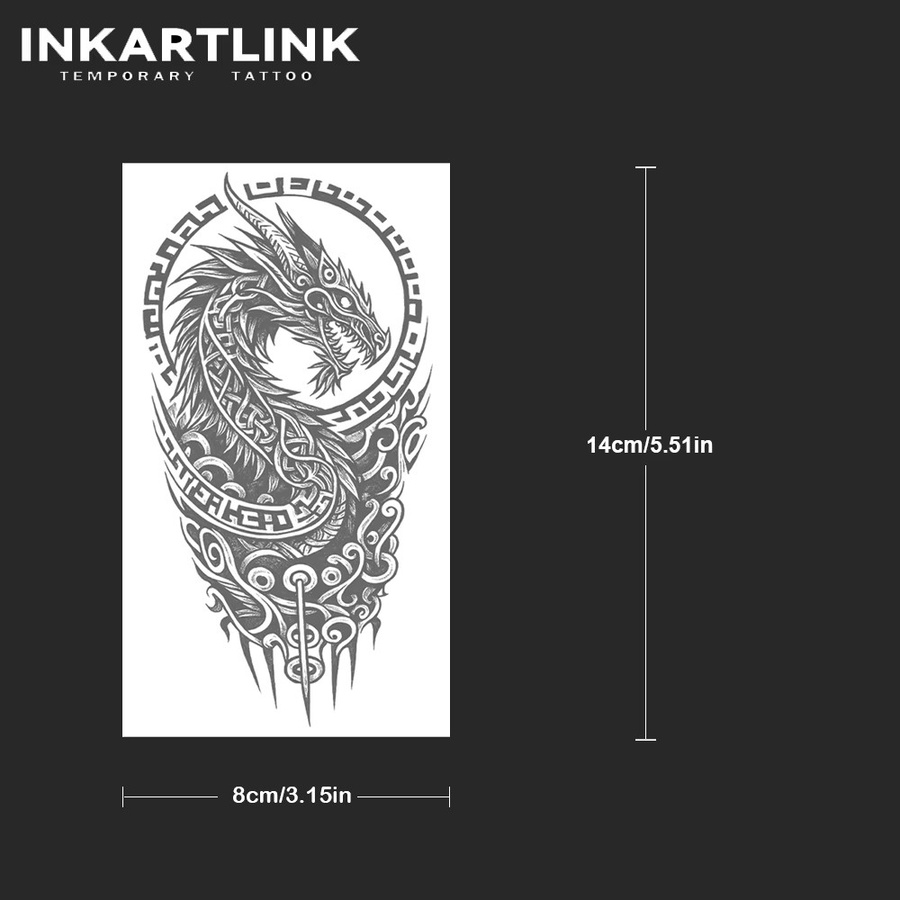INKARTLINK Rune Dragon Juice Tattoo-Patch, wasserfest - Bild 4