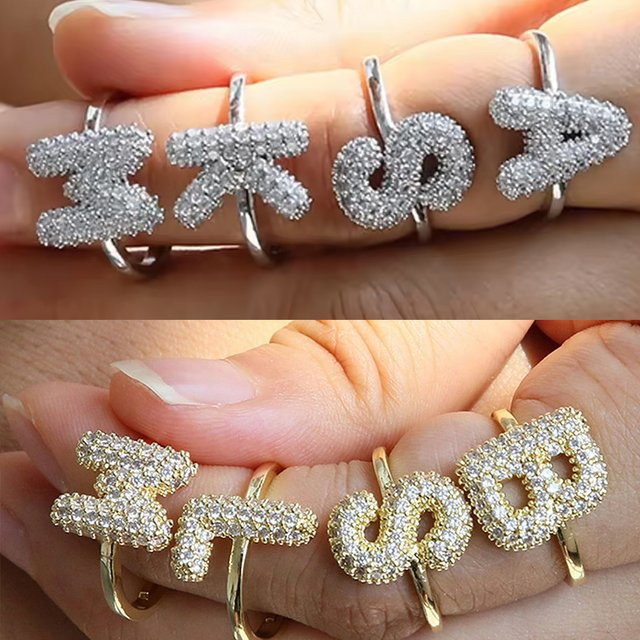 Fingerring vergoldet, Zirkonia, Damen - Bild 1