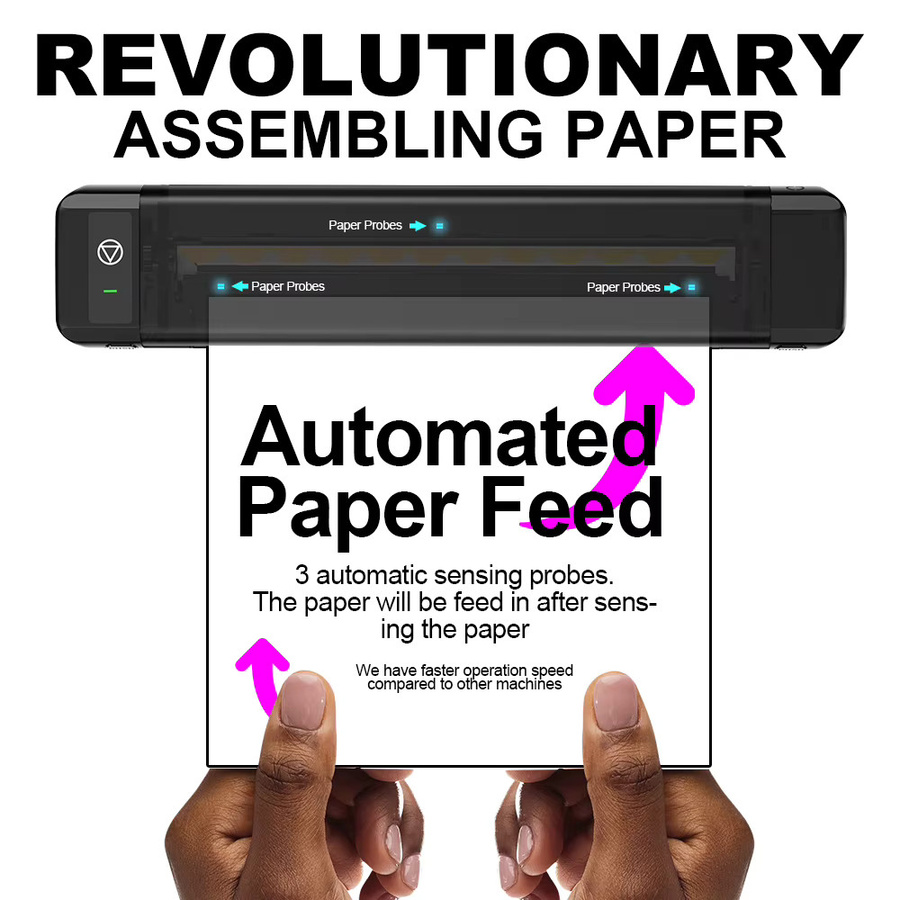 OZER M08Pro Drahtloser Thermodrucker für Tattoo Transfer Schablonen, Tragbarer Bluetooth Kopierer in Schwarz - Bild 6