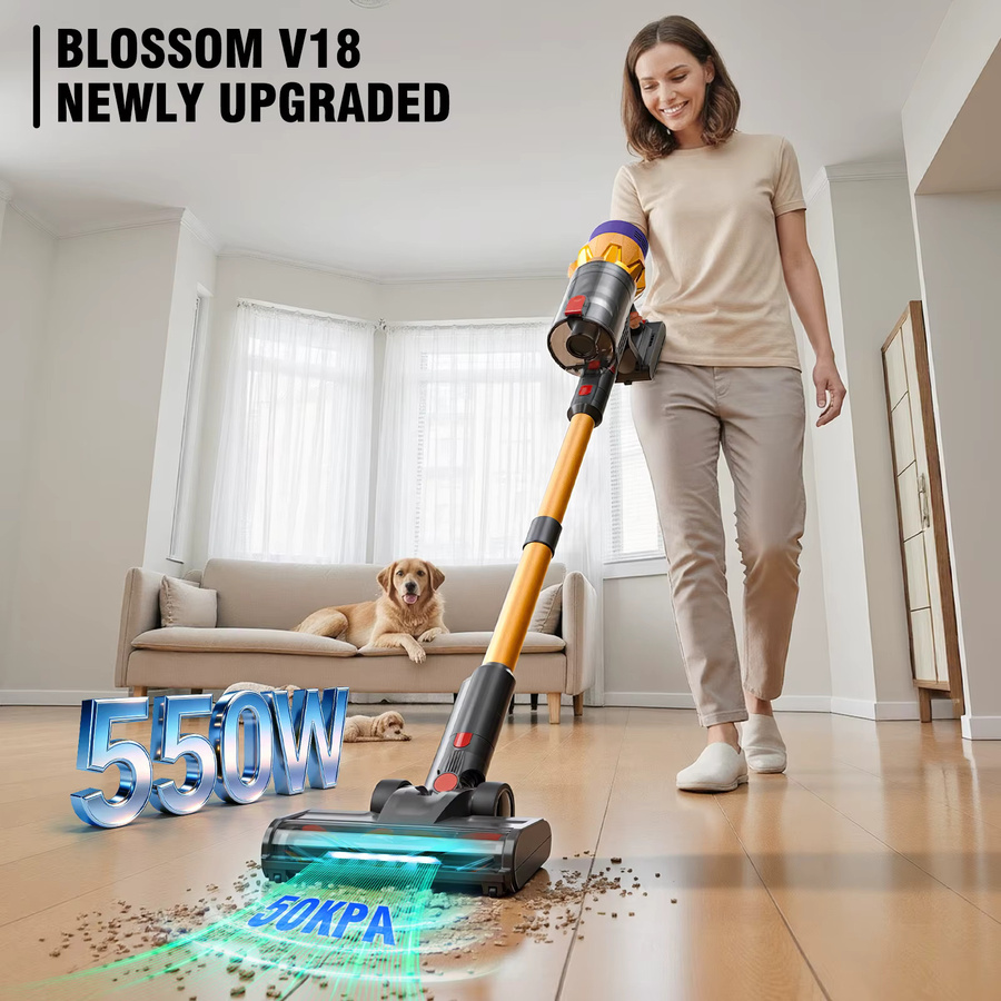 Blossom V18 Akku-Staubsauger bagless, 550 W, 45 kPa, Touchscreen, lila/mehrfarbig - Bild 4