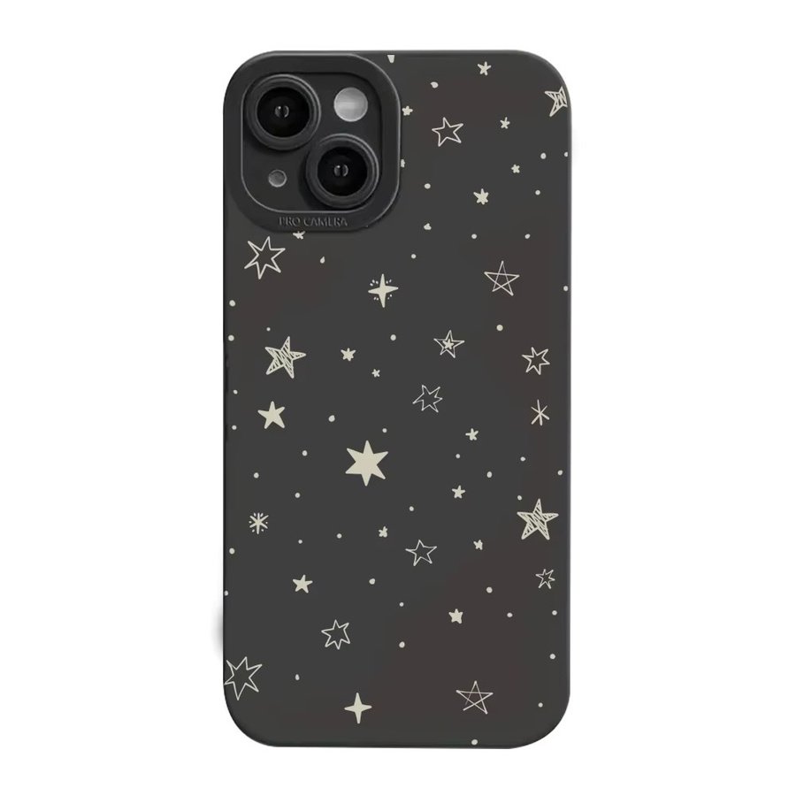 Stoßfeste iPhone Handyhülle mit kreativem Sterne-Design als Softcover in Schwarz für verschiedene iPhone Modelle - Bild 5