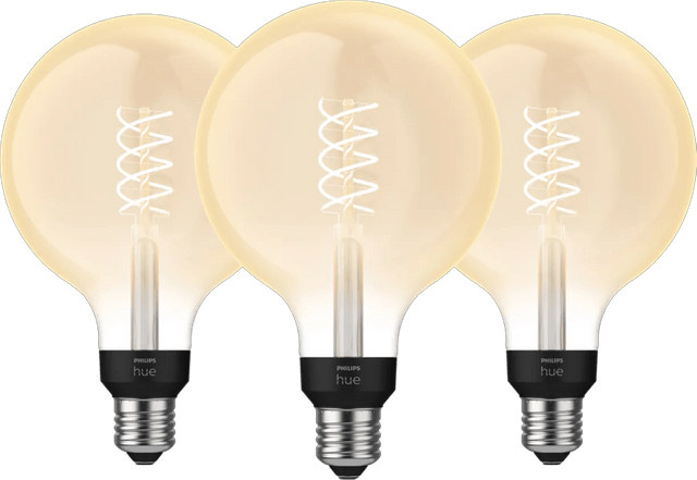 Philips Hue Filamentlampe White Globe XL E27 Dreierpack - Warmweißes LED-Licht im Retro-Look mit Bluetooth - Bild 1
