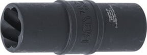 BGS Kraft-Spezial-Schraubenausdreh-Wendeeinsatz 19 mm mit 12,5 mm 1/2 Zoll in Schwarz - Bild 1