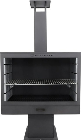 Westmann Grill- und Gartenkamin aus Metall in Schwarz, B/H/T: 90 x 160 x 41 cm