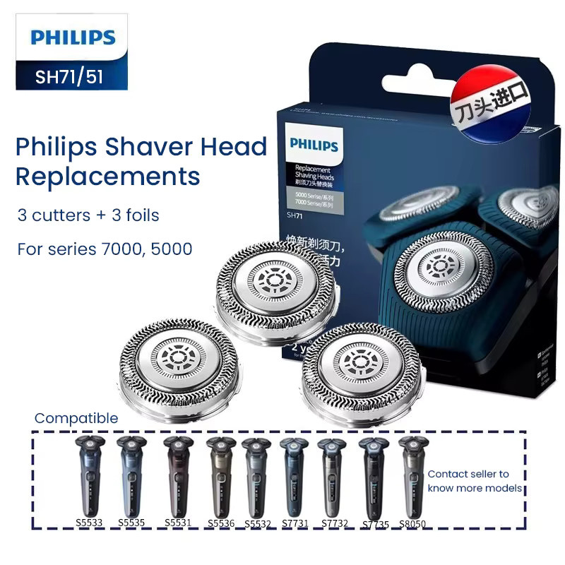 Philips SH71 Scherkopf-Ersatz in Silber für Elektrorasierer der Serie 5000 und Serie 7000 in Fünfeckform - Bild 3
