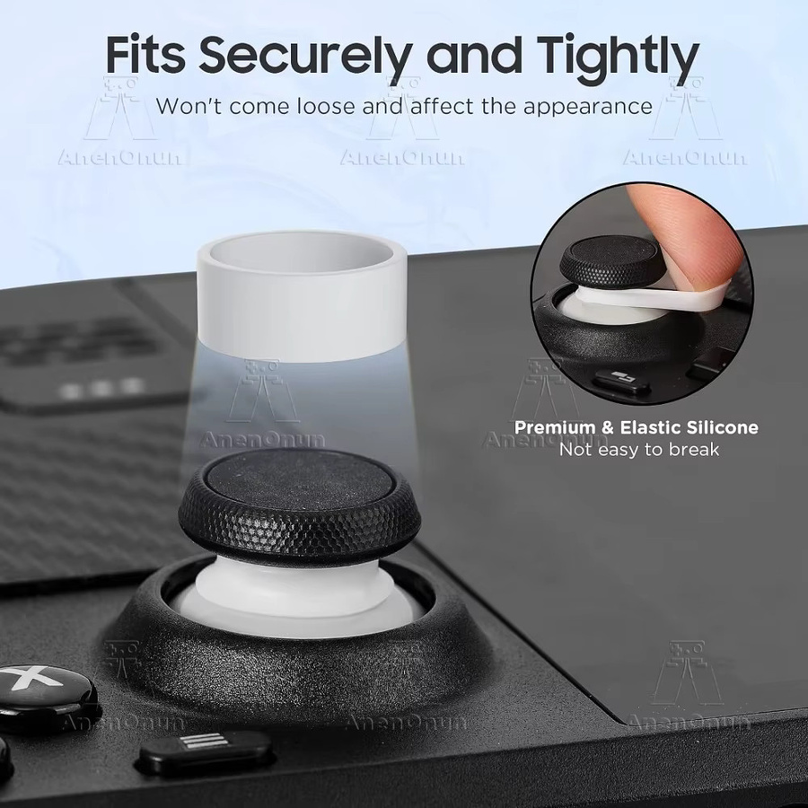 AnenOnun Premium Analog-Stick Silikon-Schutzringe für PS5, PS4, Xbox, Switch Pro, Steam Deck, ROG Ally und Legion Go, transparent - Bild 4