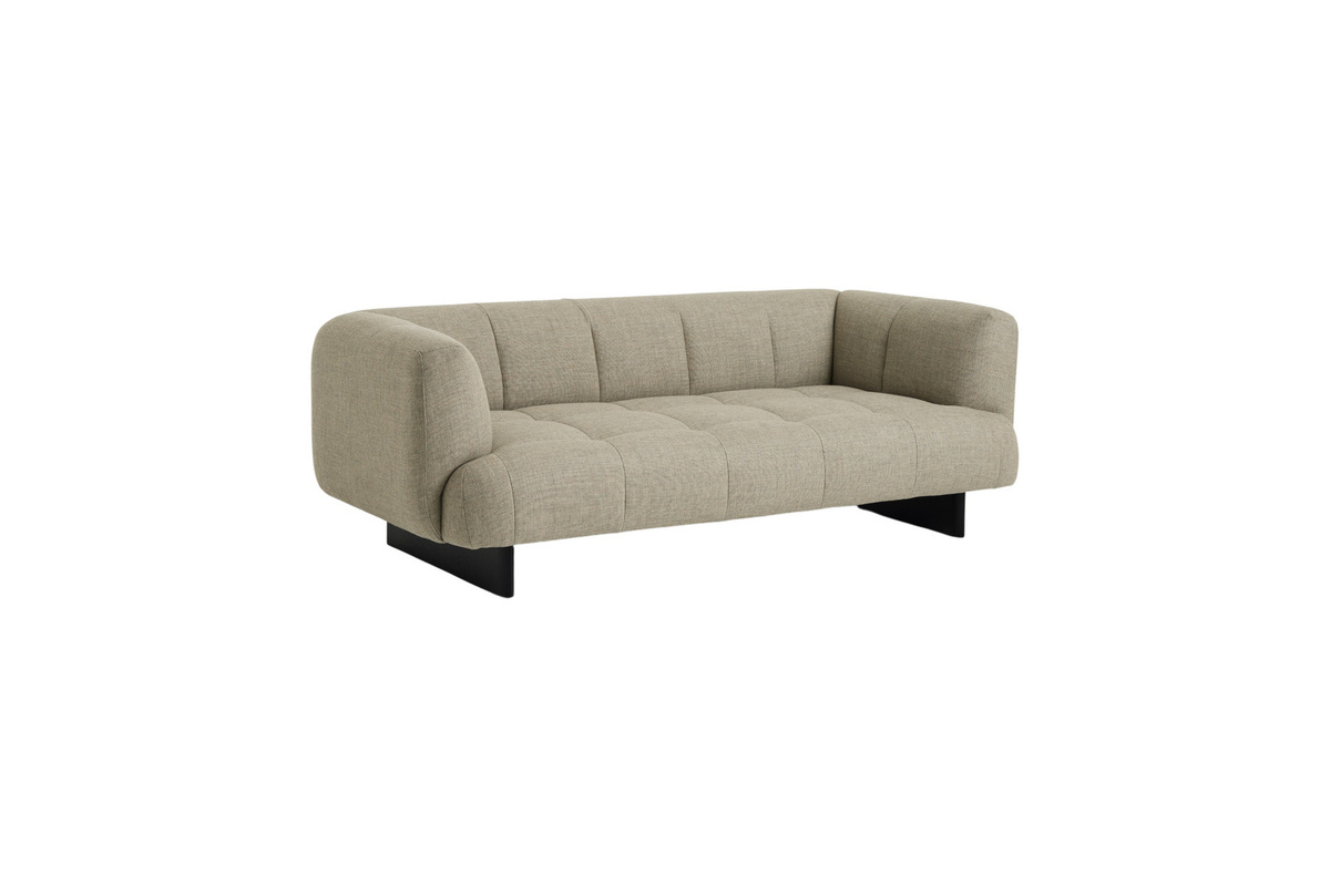 HAY Quilton Lift 2 Sitzer Sofa beige, gestepptes Stoffdesign mit Schaumstofffüllung, B/T/H: 214 x 109 x 72 cm - Bild 2