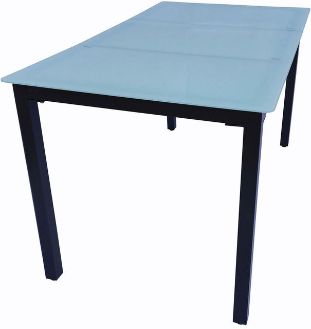 VCM Gartentisch aus Aluminium und mattem Glas in Anthrazit, H x B x T: 73 x 140 x 80 cm - Bild 1