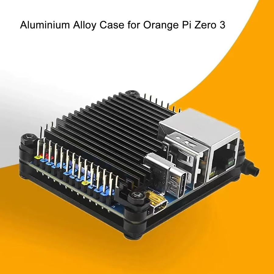 Qiilu Aluminiumlegierung Wärmeableitungsgehäuse für Orange Pi Zero 3, passive Kühlung, Schwarz - Bild 5