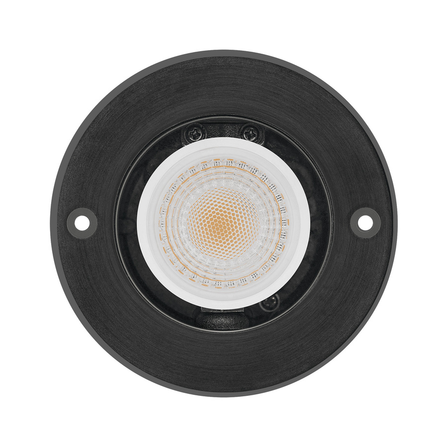 Luxvenum Area Bodeneinbauleuchte rund in Schwarz aus Edelstahl und Aluminium, 24V LED, 6W, IP67, dimmbar, für Außenbereich, Gartenwege und Terrassen - Bild 1