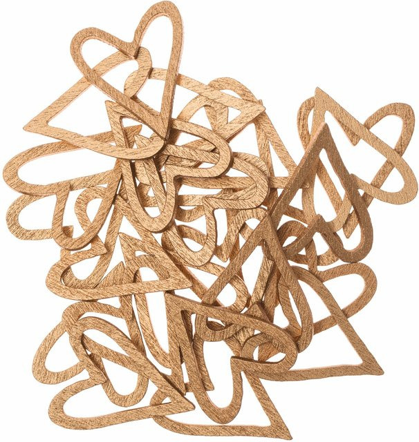 Rico Design Holzstreu Herzen in Gold, 24 Stück - Bild 1