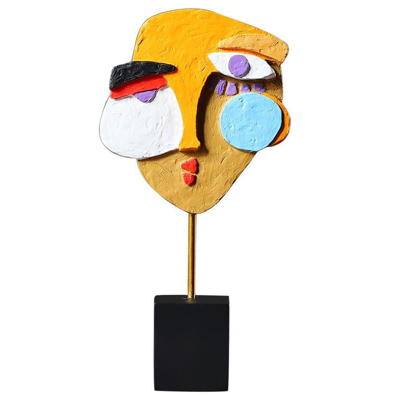 Moderne Kunst Statue Abstraktes menschliches Gesicht aus Harz von Yiran Furniture in Mehrfarbig, Tischdekoration Höhe: 25,0 cm, Breite: 5,0 cm - Bild 2
