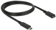 Delock USB-C Verlängerungskabel USB 3.2 Gen 1, USB-C Stecker auf USB-C Buchse, Schwarz, 1,00 m - Bild 1