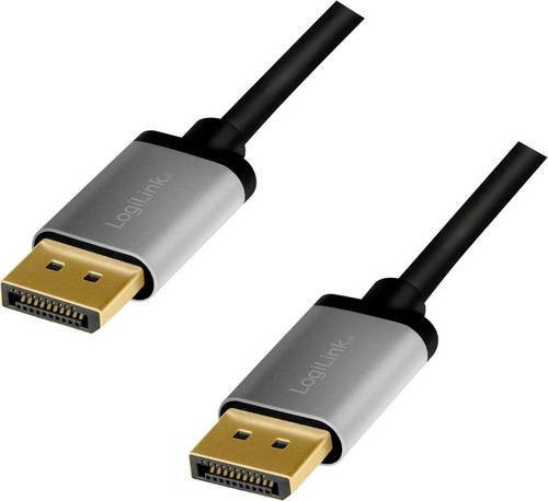 LogiLink DisplayPort AV Anschlusskabel Schwarz/Grau, Länge: 2 m - Bild 1
