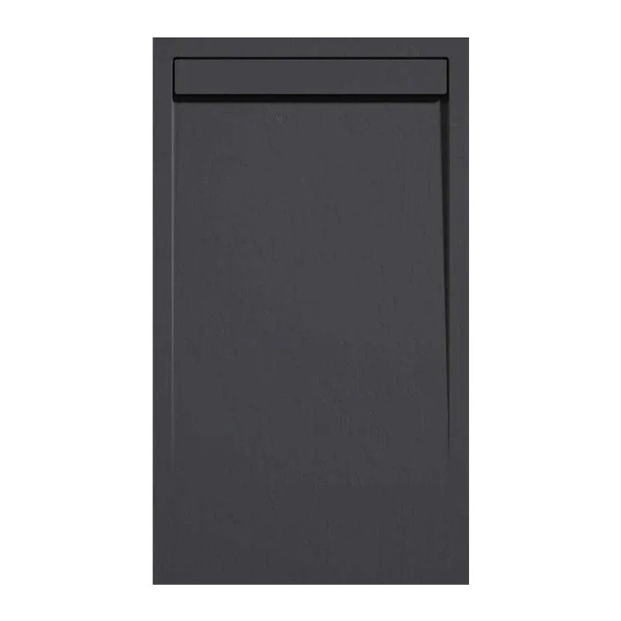 Mirlo Duschwanne Clever aus Mineralguss, quadratisch, Anthrazit, B/T: 90 x 90 cm, extra flach mit Anti-Slip-Funktion - Bild 2