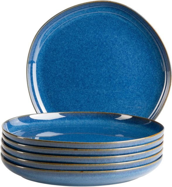 Mäser Teller Set Cordelia aus Steinzeug in Blau, Dessertteller mit Durchmesser: 27,0 cm - Bild 1