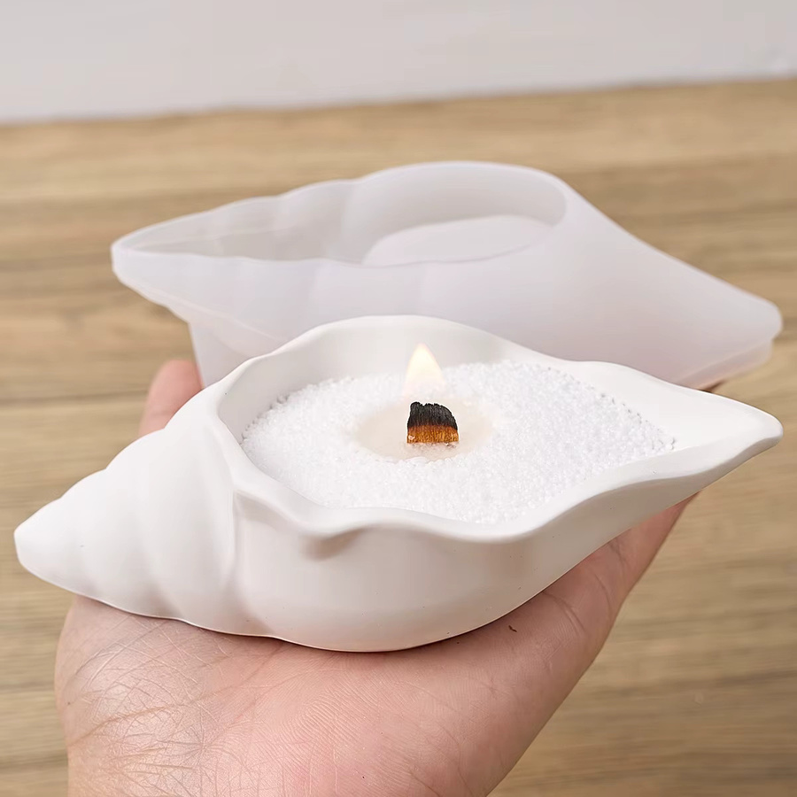 UDOCOOL Muschel Silikonform in Weiß für DIY Kerzen, Schmuck, Gips, Beton oder Harz - Bild 2