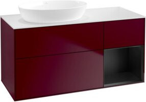V&B Waschtischunterschrank Finion in Weiß mit blauem Regal, B/T/H: 120 x 50,1 x 50,1 cm - Bild 1