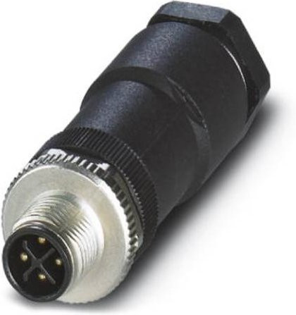 Phoenix Contact 1404641 Sensor-Aktor-Steckverbinder M12 Stecker gerade unkonfektioniert 4-polig schwarz - Bild 1