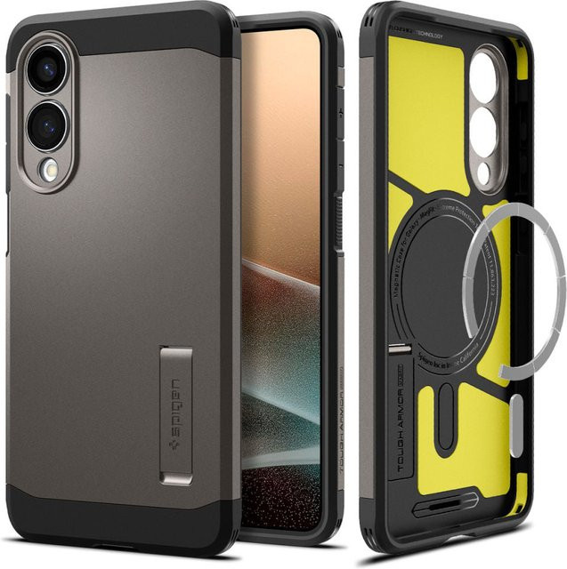 Spigen Tough Armor MagSafe Schutzhülle für Samsung Galaxy S25 Edge S937 in Grau - Bild 1