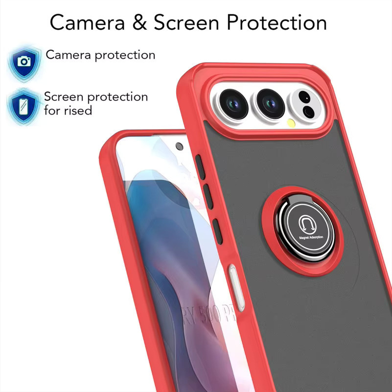 Magnetische OTT-Box Cover Drehbare Halterung für Honor 500 500 Pro 400 300 Magic 8 8 Pro 7 X9d/c/b/a X8 mit Fingerring in Blau - Bild 5