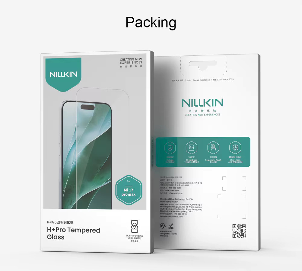 NILLKIN Displayschutzfolie aus gehärtetem Glas mit 9H Härtegrad für Xiaomi 17 Pro, 17 Pro Max und 17 Ultra, transparent - Bild 4