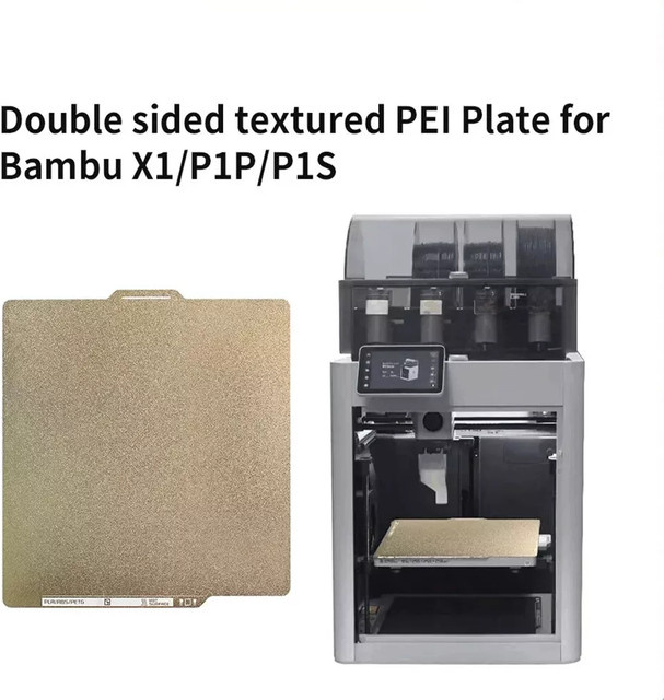 Bambu Lab PEI-Bauplatte Textur doppelseitig in Gold, 1,3 mm Dicke für X1/P1P/P1S 3D-Drucker - Bild 1