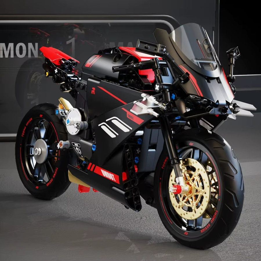 HUATEC Rennmotorrad-Modell, technischer Baustein, 426 Teile - Bild 2