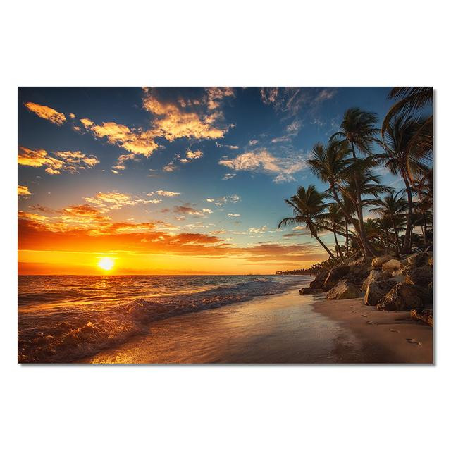 iaidegou-10 Moderne Landschaft Leinwand Kunst Wandbild Strand und Sonnenaufgang Multicolor B: 70 cm, H: 120 cm - Bild 3