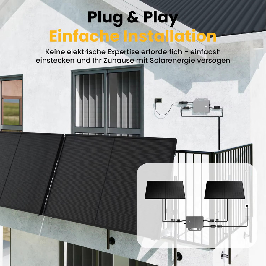 TSUN Mikro-Wechselrichter TSOL-MS800(MX800Lite) 800W für Balkonkraftwerke mit 2 MPPT, IP67 wetterfest, Bluetooth und WiFi, inklusive 5m Anschlusskabel - Bild 5