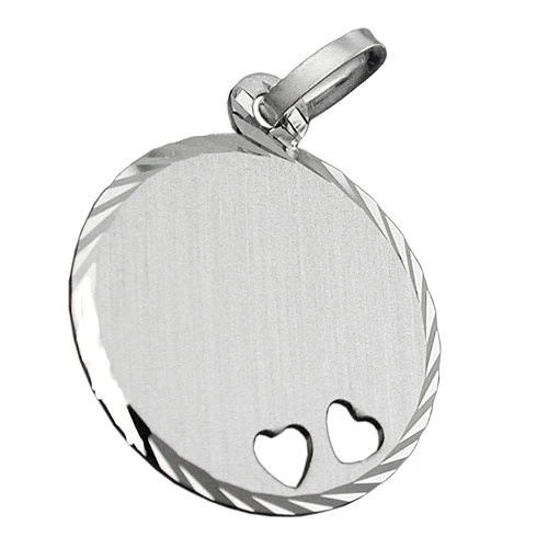 SIGO Anhänger Gravurplatte rund, 925 Silber, Unisex - Bild 1