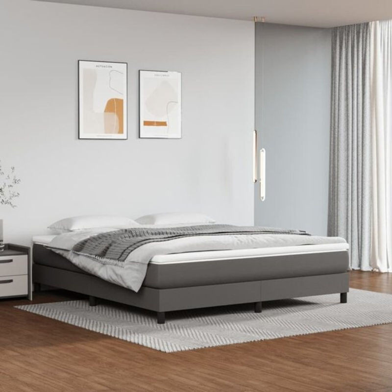Taschenfederkernmatratze vidaxl in Grau mit Kunstleder Bezug B/T/H: 160 x 200 x 20 cm - Bild 1