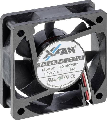 X-Fan RDH6025B2 Axiallüfter 24 V/DC, Schwarz, B/H/T: 60 x 60 x 25 mm - Bild 1