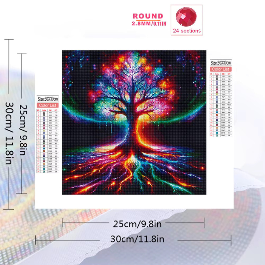 Evershine Diamant Stickerei Baum Landschaft, Mosaik Acryl Handwerk DIY Kreuz Stich Kit - Bild 2