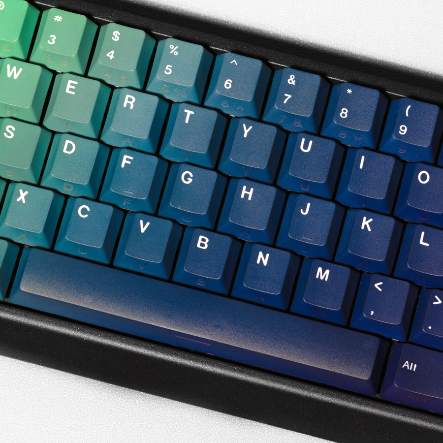 Jaycomia Gradient Cherry Keycaps für mechanische Gaming-Tastaturen, Mehrfarbig, Dye-Sub-Verfahren mit ISO DE FR ES AR RU Layout - Bild 5