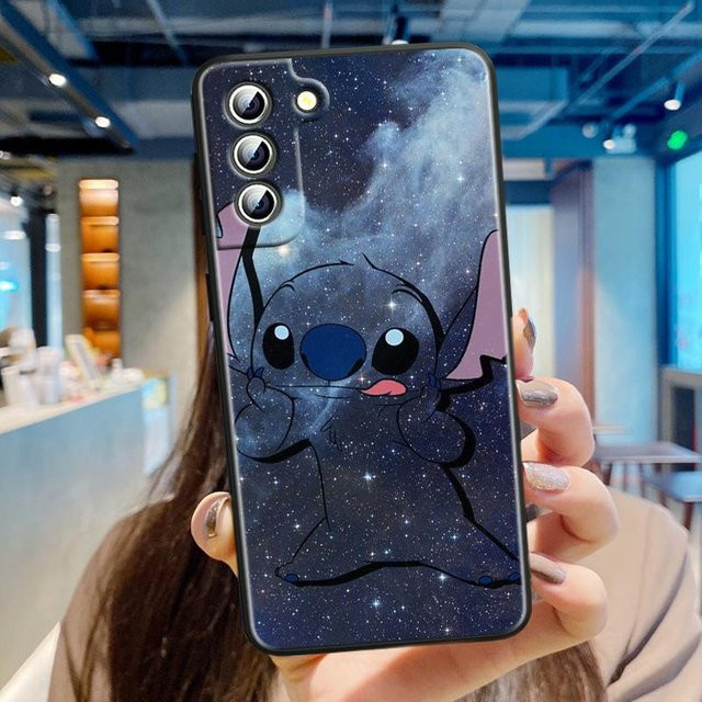 Stitch Cartoon Handyhülle aus schwarzem TPU für Samsung Galaxy S24 S23 S22 S21 S20 Ultra Plus FE 5G - Bild 1