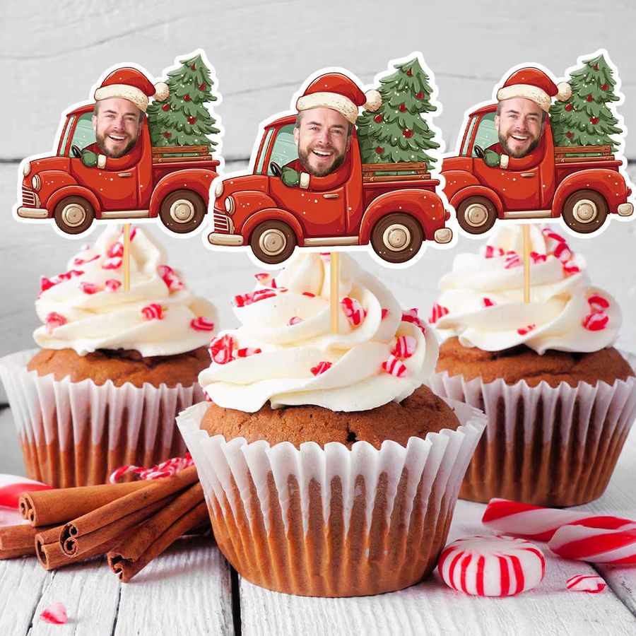 Cyuan Weihnachtsbaum-Dekorationsset mit Auto-Muster und Fotopapier für Banner, Aufkleber und Kuchen-Deko - Bild 3