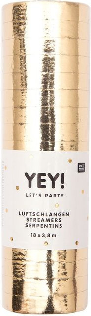 Rico Design Luftschlangen aus Papier in Gold für Geburtstag, Party und Silvester - Bild 1