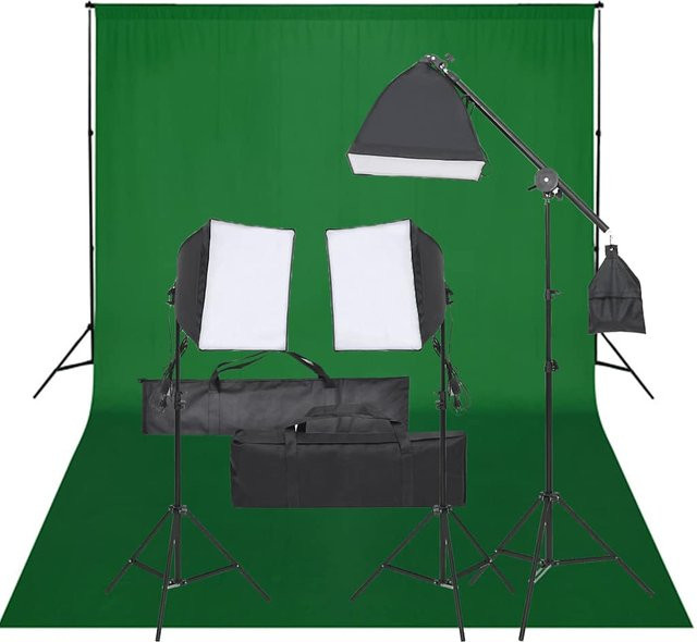 Vidaxl Fotostudio-Set mit Lampen und Hintergrund in Multicolour - Bild 1