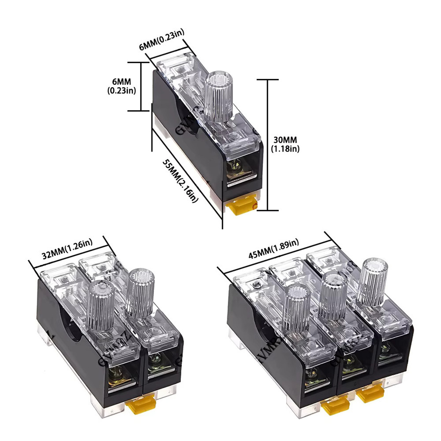Einpoliger Glassicherungshalter für DIN-Schienenmontage FS-101 FS102 FS103 220V 6x30mm - Bild 3