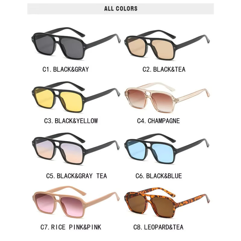 Samjune Sonnenbrille, quadratisch, Vollrand, blau, Damen - Bild 3