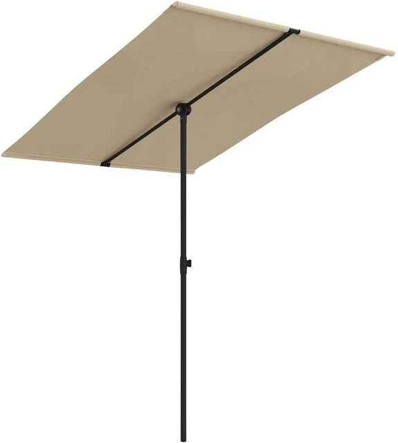vidaXL Sonnenschirm mit Aluminium-Mast in Taupe mit Polyesterbespannung, B/T: 200 x 150 cm, Höhe: 215 cm - Bild 1