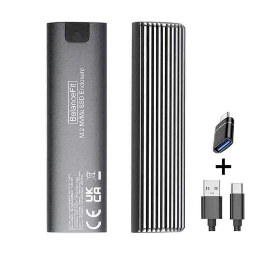 Congdi M.2 NVMe externes Gehäuse in Schwarz, 10 Gbit/s mit Aluminium-Wärmeableitung, USB-C, kompatibel mit 2230–2280 M/B&M Key - Bild 5