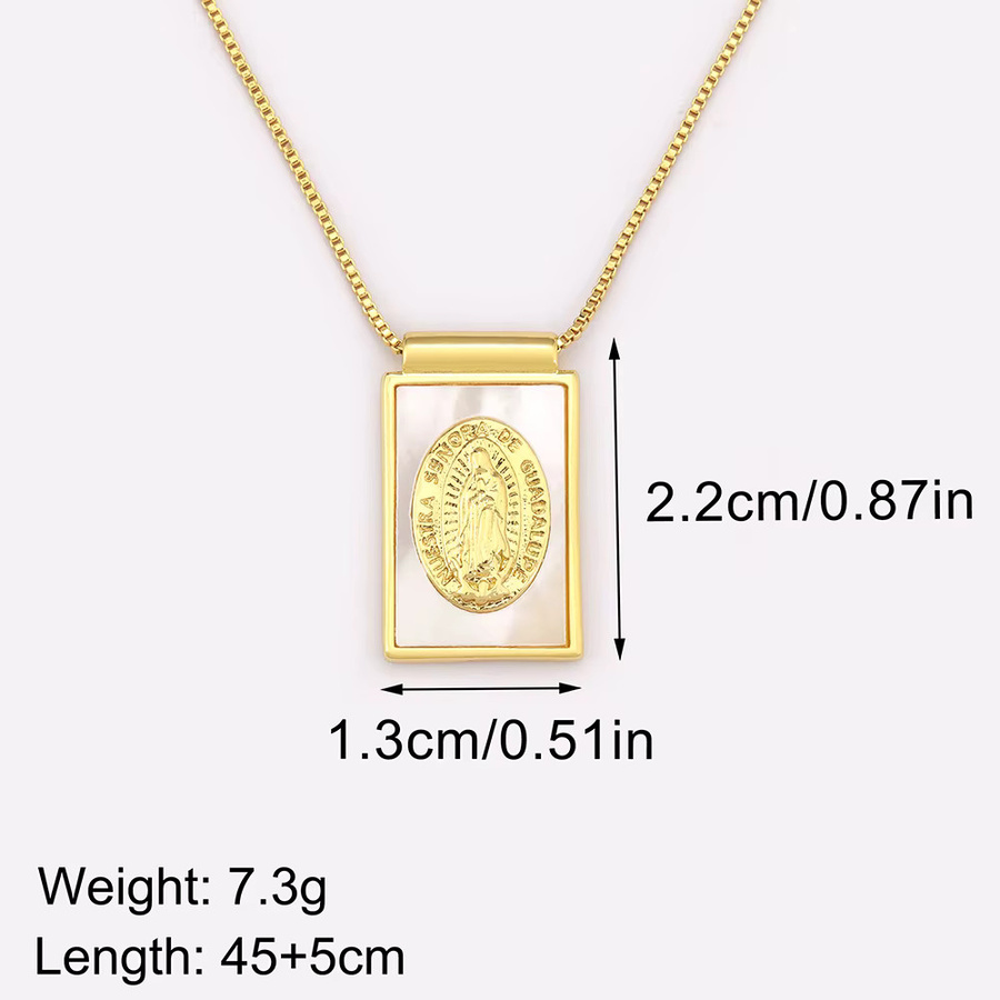 Nidin Halskette, Charm Anhänger, Rechteck Form, Gold, Unisex - Bild 2