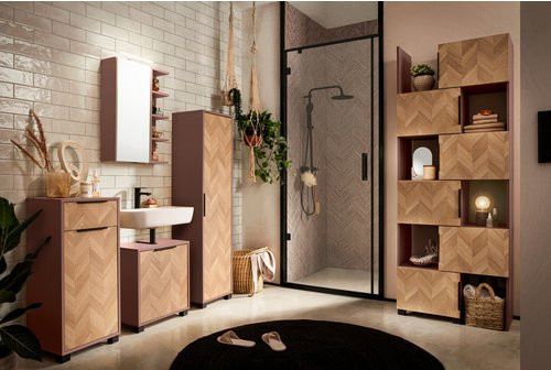 Schildmeyer Hochschrank Piazza in Mauve Fischgräte, B/H/T: 40,3 x 157,8 x 33,0 cm - Bild 1